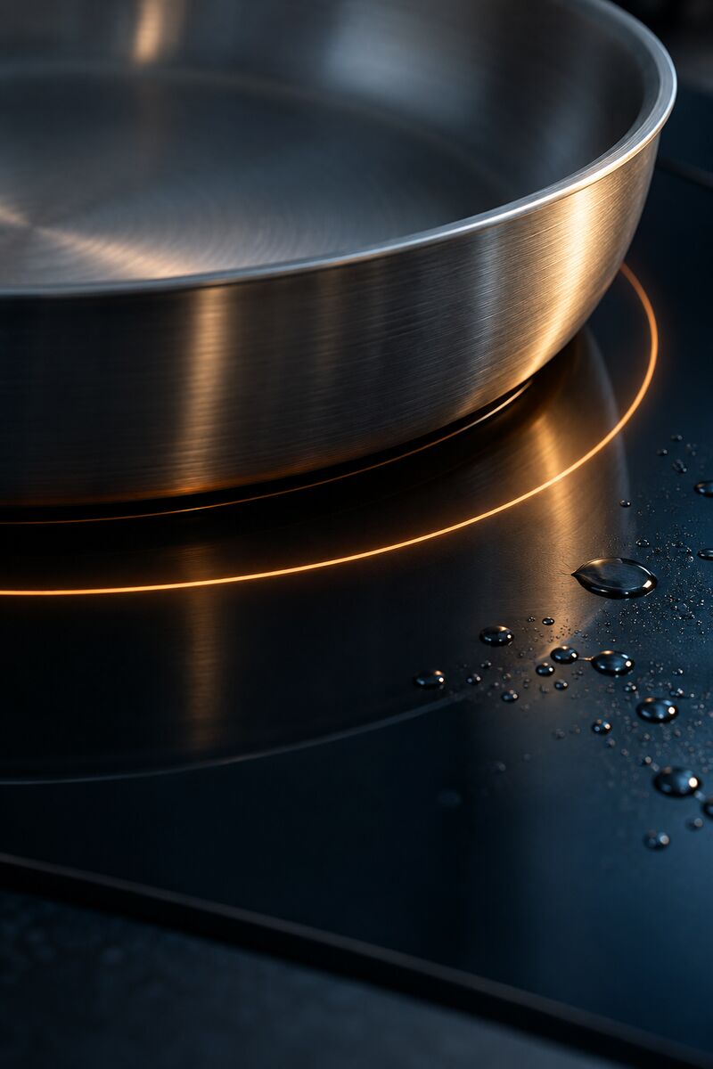 A pan on a low induction ring